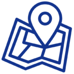 Icon of a map and pin